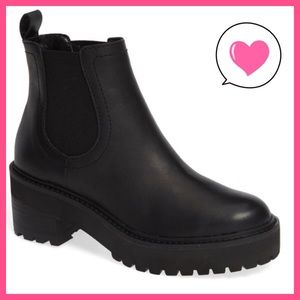 Linea Paolo black leather chunky Chelsea boots 7